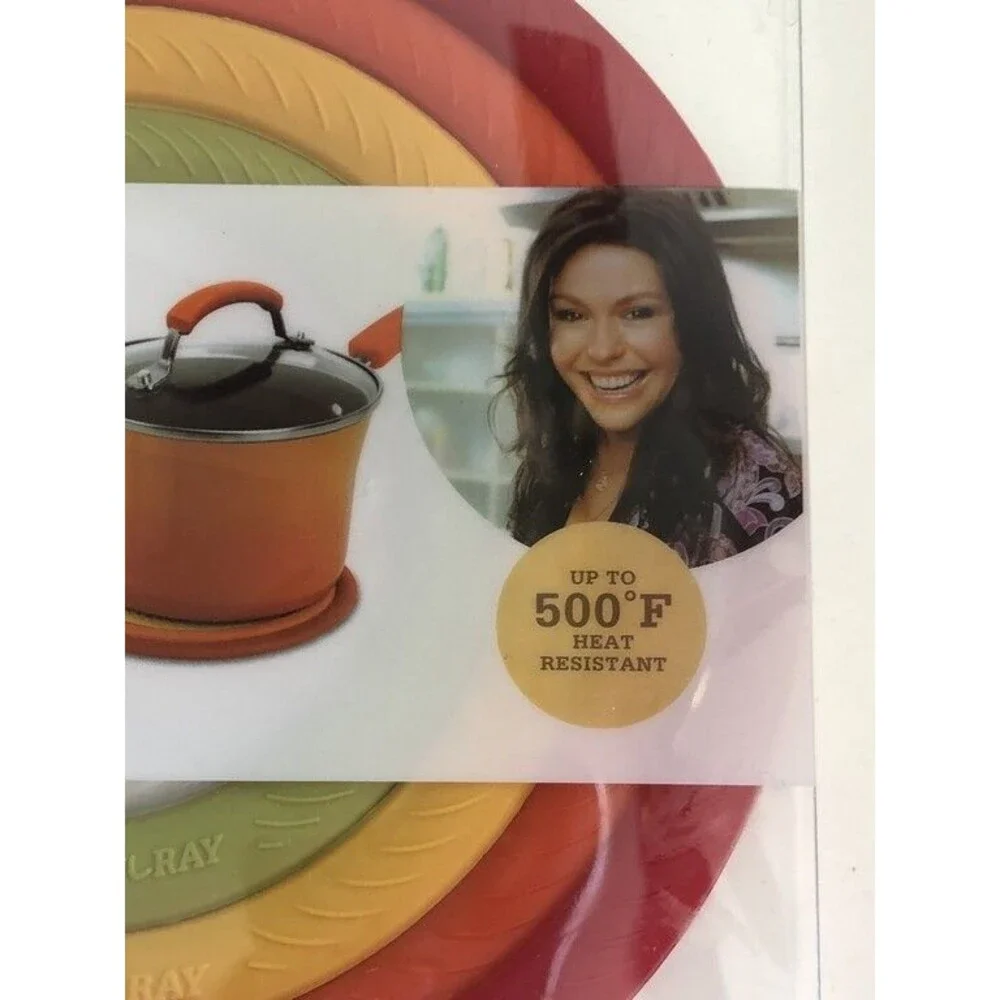 Rachael Ray Trivets Non-Slip Silicone Multicolor 500 Degree Resistant Set of 4